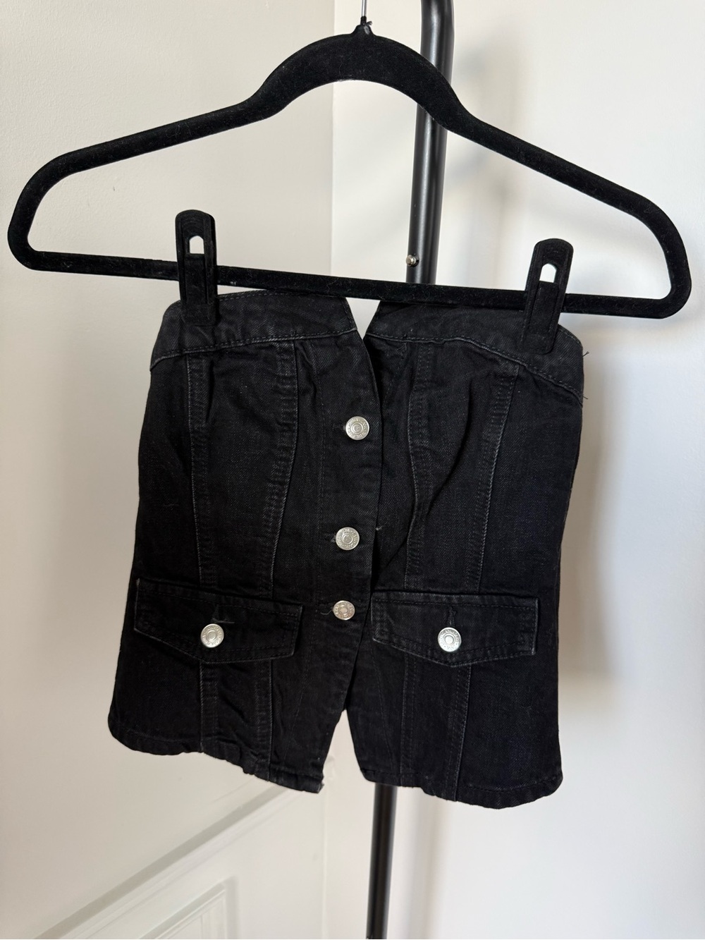Zara Denim Strapless Top